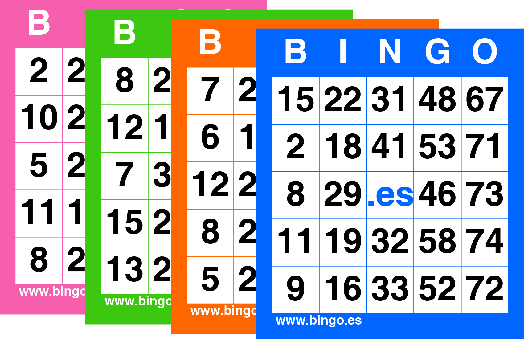 Variedad de Cartones de Bingo